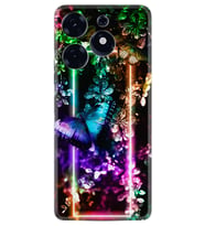 Tecno Spark 10 Pro Kılıf Silikon Desen Özel Seri Butterfly Neon 1684