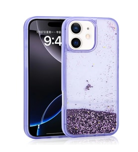 Apple iPhone 12 Kılıf Sıvılı Simli Şeffaf Arka Yüzey Zore Keto Silikon Kapak