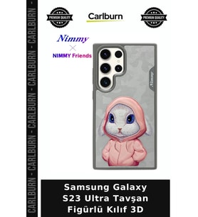Samsung Galaxy S23 Ultra Tavşan Figürlü Kılıf 3D Telefon Kapağı Arka Kapak Desenli Koruma