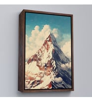 Çerçeveli Everest Dağı Tablo (Beyaz)