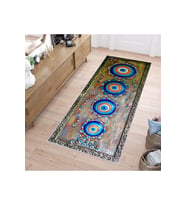 Rovigo Home Dijital Baskı Yıkanabilir Kaymaz Taban Salon Halısı RVG1162 80x300 cm (Mavi)