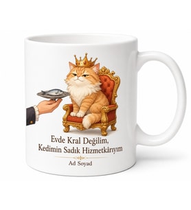 Evlatlık Kedisine Köle Olanlara Miyav Majesteleri Hizmetkar Kupa Bardak Hediye