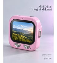 Günlük Ve Seyahat Kullanımı İçin Ekranlı Pembe Mini Dijital Kamera