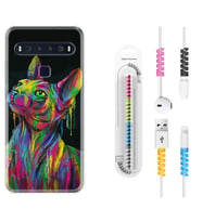 TCL 10L 10 Plus 10SE 20E 20SE 30SE L7 Kılıf Kablo Koruma Spiral Silikon Color Cat 1754