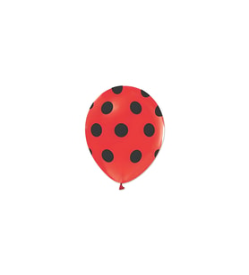 Siyah Puantiye Baskılı 12" Kırmızı Balon