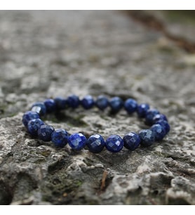 Lapis Lazuli Doğaltaş 8 mm  Faset Kesim Bileklik