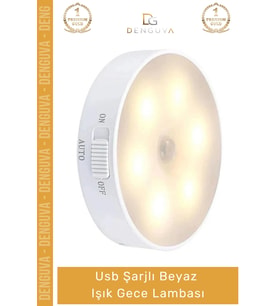 #SensörlüLamba Hareket Sensörlü Portatif LED Duvar Aydınlatma Modu Usb Şarjlı Beyaz Işık Gece Lambas