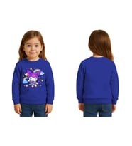 Unisex Kuromi Baskılı Çocuk Swaetshirt 3 İplik Şardonlu (SAKS MAVI)