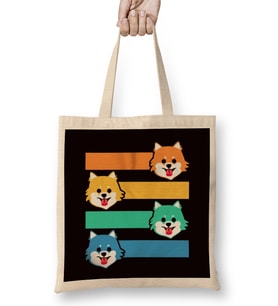 Retro Pomeranian Owner Dog Lover Puppy Fans Paw Animal Bez Çanta Uzun Saplı