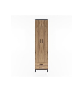 Hyperion Dolap 6 Raflı 2 Çekmeceli 2 Kapaklı 60x44x243 Antrasit-Çam