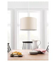 Tekli Sarkıt Çap 30 cm Kumaş  Avize Krem Yuvarlak AV66