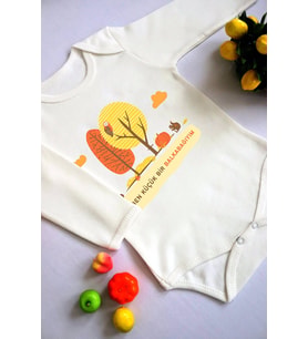 Unisex Bebek Ben Küçük Bir Balkabağıyım Baskılı Body Zıbın