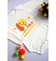 Unisex Bebek Ben Küçük Bir Balkabağıyım Baskılı Body Zıbın