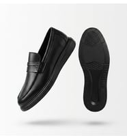 Growish GD0103 Hakiki Deri Hafif Poli Taban Üst Kalite Tasarım Koku Yapmaz Siyah Spor Klasik Ayakkabı