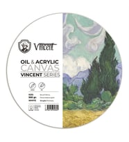 Vincent Oil & Acrylic Canvas White Daire Tuval Dokulu Blok 300 gr 30 cm 10 Sayfa 