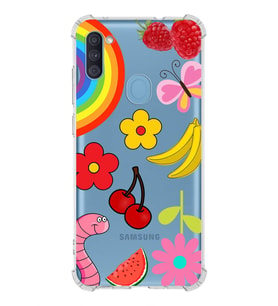 PrintiFy Samsung Galaxy A11 Uyumlu Water Color 5 Baskılı Şeffaf Köşe Korumalı Antişok Kılıf