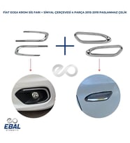 Fiat Egea Krom Sinyal Çerçevesi + Sis Çerçevesi 2015-2019 Arası P.çelik (Gümüş)