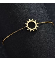 Kişiye Özel 925 Ayar Gümüş Güneş Bileklik (Gold)