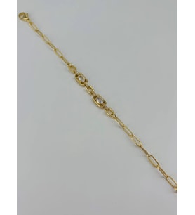 Zirkon Taşlı Pirinç Bileklikler 17+4 Cm - Kbl0366
