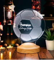 Futbol Severler İçin 3D LED Lamba - Kişiye Özel Logolu Futbol Topu Gece Lambası - Antrenöre, Oyuncuya ve Taraftarlara Hediye