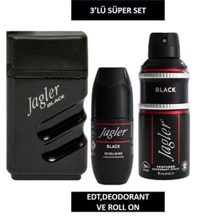 Jagler Black Erkek Edt 90 ml+ Erkek Deodorant 150 ml+ Roll-on Erkek