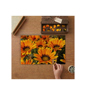 Turuncu Gazanyalar Tasarımı 240 parça Ahşap Puzzle Ahşap Kutuda MP04569