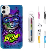 Apple iPhone 11 12 13 Mini Kılıf Kablo Koruma Spiral Silikon Super Meow 1715