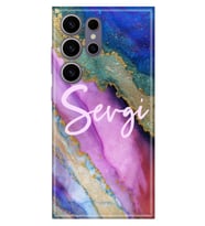 Samsung Galaxy S21 S22 S23 S24 S25 S26 Ultra Plus FE Kılıf İsim Yazılı Kişiye Özel - Model-10 (Çok Renkli)
