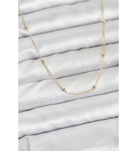 Pilelistore  CM 14K Gold Renk Minik Top Zincirli Kadın Kolye