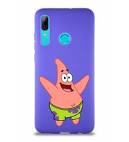 Huawei P Smart 2019 Soft Premier Kapak Patrick Yıldız Tasarımlı Silikon Kılıf - Mor (Şeffaf)