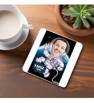 Kişiye Özel Erkek Astronot Karikatürlü Bardak Altlığı