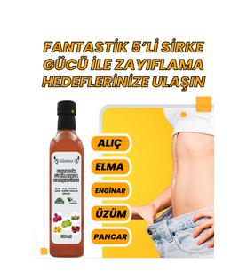 Güzeldost Doğal Karışık 5’li Sirke - Sağlıklı Beslenme Ve Kilo Kontrolüne Destek - El Yapımı Doğal Sirke