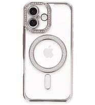 iPhone 16 Plus Kılıf Joke Simli Magneticsafe Kılıf - Pembe