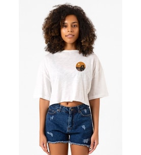 One Piece Anime Thousand Sunny Beyaz Kırçıllı Kadın Crop Tshirt