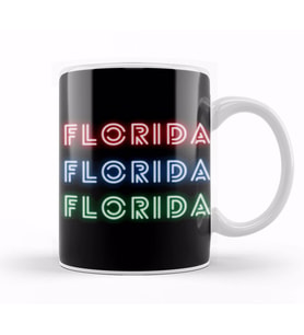 Florida Love  Vintage Retro Rainbow Kupa Bardak Porselen