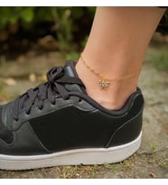 serapis accessories Altın Kaplama Taşlı Kelebek Figürlü Zincir Halhal Kadın / Kız