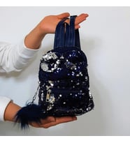 Fiyra crn Lacivert Pullu Kız Çocuk Sırt Çantası (16cmx20cmx10cm)