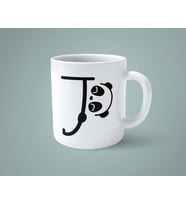 J Harfi Panda Alfabe Baskılı Kupa Bardak