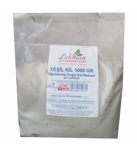 LokmanAVM Yeşil Kil Öğütülmüş Doğal Saf Naturel 1000 Gr Paket