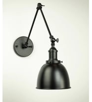 RİOLİGHT VİNTAGE,RETRO,RUSTİK ÜÇ MAFSALLI HAREKETLİ BAŞLIK 1XE27 METAL SİYAH AKROBAT DUVAR APLİK
