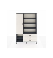 Arges Gardrop 9 Raflı 3 Çekmeceli Tek Kapaklı  132x30x195 Antrasit-Aytaşı