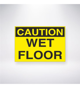 Caution Wet Floor 21x28 Arkası Yapışkanlı Levha