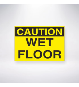Caution Wet Floor 21x28 Arkası Yapışkanlı Levha