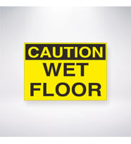 Caution Wet Floor 21x28 Arkası Yapışkanlı Levha