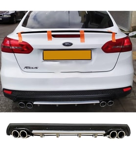 Ford Focus Mk3 Gri Difüzör Çiftli Yuvarlak Egzoz Görünümlü D Tip Difizör