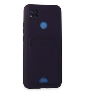Redmi 9C Kılıf Kelvin Kartvizitli Silikon - Derin Mor