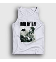 Presmono Unisex Beyaz Portrait Bob Dylan Atlet 301541tt