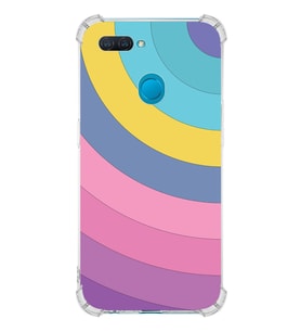 PrintiFy Oppo A12 Uyumlu Köşe Korumalı Renk Cümbüşü B Tasarımlı Şeffaf Silikon Kılıf