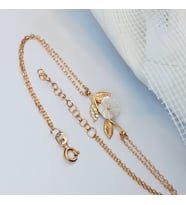 925 Ayar Gümüş Zirkon Taş Gold Tasarım Manolya Çiçeği Trend Kadın Bileklik B32 Anneler Günü Hediye