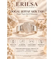 Sertifikalı Şeffaf Akik Taşı Doğal Taş Yüzük Gümüş Kaplama Bakır Kasa Ayarlanabilir